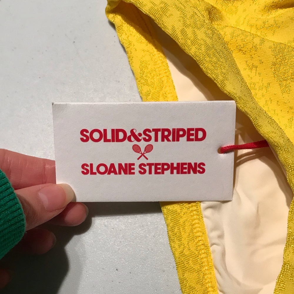 NWT Solid & Striped The Scottie Bikini in Tonal Snake Jacquard Yellow XS - Picture 7 of 13